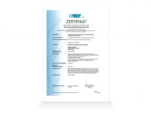 Zertifikat - Konformität werkseigene Produktionskontrolle